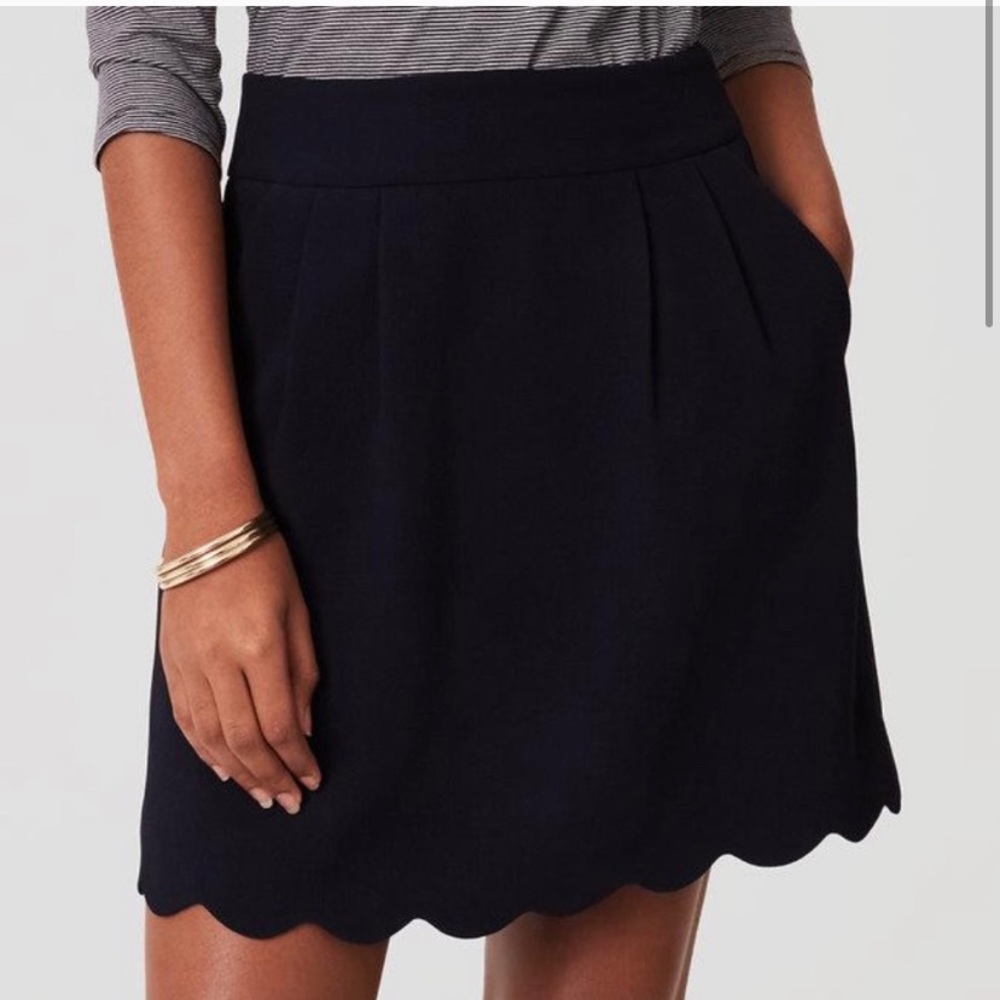 Blue scalloped loft skirt